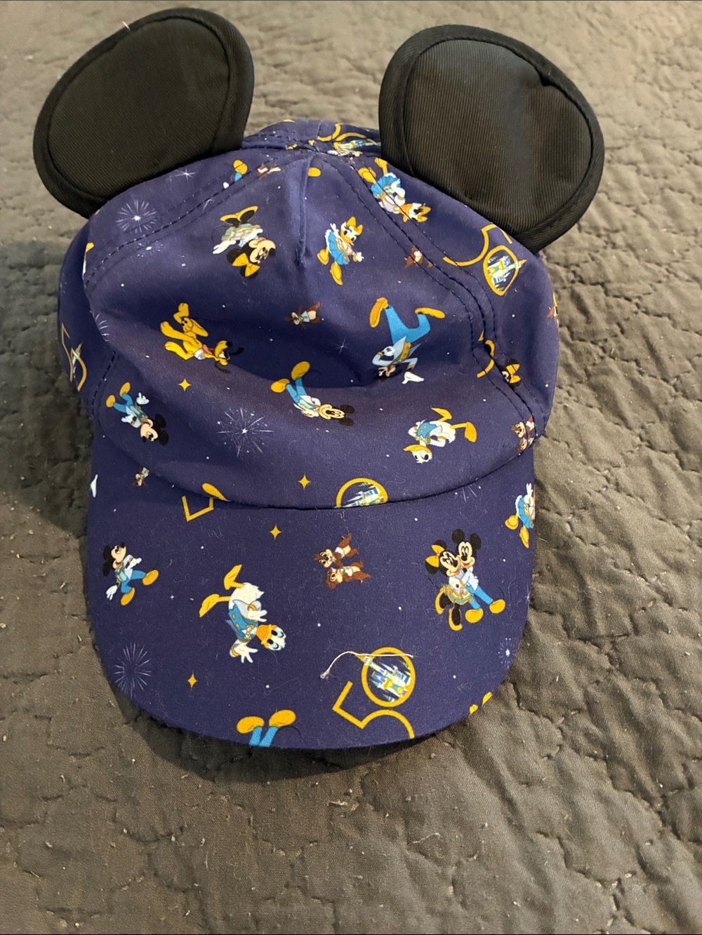 Disney Navy Blue Mickey Ear Cap with Yellow & Black Accents
